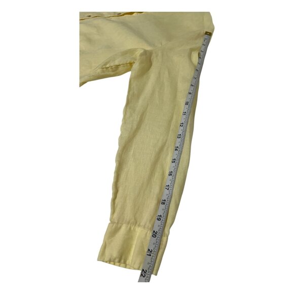 J. Jill Love Linen Womens XS Button-Up Shirt Light Yellow - Picture 8 of 10